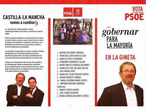 Programa PSOE La Gneta 24 de mayo 2015